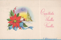 Buon Anno Natale FIORI Vintage Cartolina CPSMPF #PKD706.IT - New Year