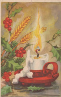 Buon Anno Natale CANDELA Vintage Cartolina CPSMPF #PKD029.IT - Nieuwjaar