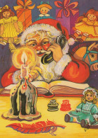 BABBO NATALE Buon Anno Natale Vintage Cartolina CPSM #PBL222.IT - Santa Claus