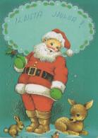 BABBO NATALE Buon Anno Natale Vintage Cartolina CPSM #PBL346.IT - Santa Claus