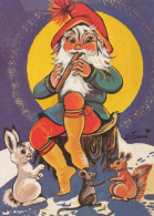 BABBO NATALE Buon Anno Natale Vintage Cartolina CPSM #PBL158.IT - Santa Claus