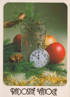 Buon Anno Natale OROLOGIO DA TAVOLO Vintage Cartolina CPSM #PBA898.IT - Neujahr