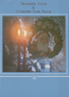 Buon Anno Natale CANDELA Vintage Cartolina CPSM #PAZ456.IT - Nouvel An