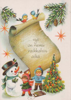 Buon Anno Natale PUPAZZO BAMBINO Vintage Cartolina CPSM #PAZ707.IT - Neujahr