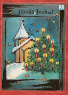 Buon Anno Natale CHIESA Vintage Cartolina CPSM #PAY415.IT - New Year