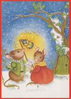 Buon Anno Natale MOUSE Vintage Cartolina CPSM #PAU982.IT - Nouvel An