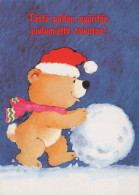 Buon Anno Natale ORSACCHIOTTO Vintage Cartolina CPSM #PAU652.IT - Neujahr