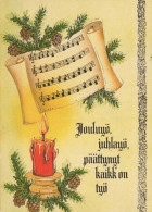 Buon Anno Natale CANDELA Vintage Cartolina CPSM #PAV122.IT - Neujahr
