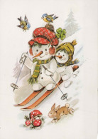 Buon Anno Natale PUPAZZO Vintage Cartolina CPSM #PAU111.IT - Nieuwjaar