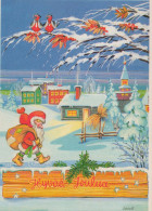 BABBO NATALE Buon Anno Natale Vintage Cartolina CPSM #PAU517.IT - Santa Claus