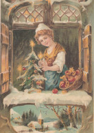 Buon Anno Natale BAMBINO Vintage Cartolina CPSM #PAS870.IT - New Year