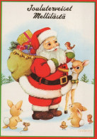 BABBO NATALE Animale Natale Vintage Cartolina CPSM #PAK488.IT - Santa Claus