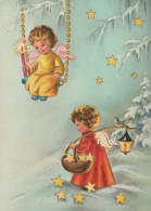 ANGELO Buon Anno Natale Vintage Cartolina CPSM #PAH925.IT - Angeles