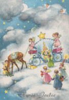 ANGELO Buon Anno Natale Vintage Cartolina CPSMPF #PAG861.IT - Anges