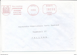 Slogan Meter Cover / Pitney Bowes #240044, City Property Department / Heraldry - 19 October 1995 Tartu - Estonia