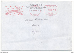 Slogan Meter Cover / Pitney Bowes #240045 - 22 December 1995 Tartu - Estonie