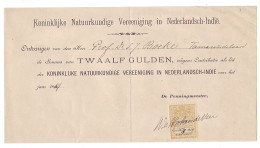 Receipt Netherlands Indies 1914 Royal Physicist Association - Autres & Non Classés