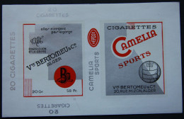 Rare Paquet De Cigarettes Non-plié Vve BERTOMIEU & Cie " Cigarettes CAMELIA SPORTS Alger 20gr Pour 58 Fr Ballon Algérie - Altri & Non Classificati