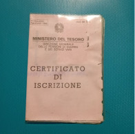 Libretto Ministero Del Tesoro - Direzione Generale Delle Pensioni Di Guerra - Certificato Di Iscrizione - Historische Dokumente