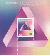 2022 Liechtenstein Blockchain Crypto S/sheet MNH  @ BELOW FV * Wrinkle To Top Right Edge, Stamp OK* - Neufs