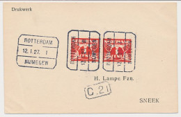 Treinblokstempel : Rotterdam - Nijmegen I 1927 - Non Classés