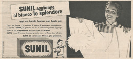 W1874 SUNIL Aggiunge Al Bianco Lo Splendore - Pubblicità Del 1958 - Vintage Ad - Werbung