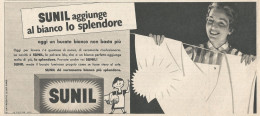 W1875 SUNIL Aggiunge Al Bianco Lo Splendore - Pubblicità Del 1958 - Vintage Ad - Publicités