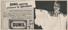 W1873 SUNIL Aggiunge Al Bianco Lo Splendore - Pubblicità Del 1958 - Vintage Ad - Publicités