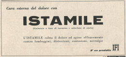 W1849 Linimento ISTAMILE Calma Il Dolore - Pubblicità 1958 - Vintage Advertising - Publicités