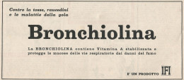 W1843 Bronchiolina Contro La Tosse - Pubblicità 1958 - Vintage Advertising - Werbung