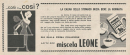 W1802 Latte Con Miscela Leone - Pubblicità 1958 - Vintage Advertising - Werbung