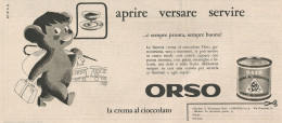 W1800 ORSO La Crema Al Cioccolato - Pubblicità Del 1958 - Vintage Advertising - Werbung