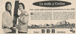 W1752 Lane B.B.B. Monza - La Moda A Cortina - Pubblicità Del 1958 - Vintage Ad - Reclame