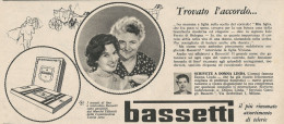 W1763 BASSETTI - Jole Ferrio Di Bologna - Pubblicità Del 1958 - Vintage Advert - Advertising