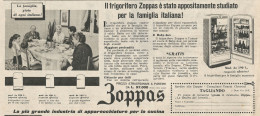 W1767 Frigorifero ZOPPAS - Pubblicità Del 1958 - Vintage Advertising - Reclame