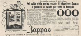W1768 Frigorifero ZOPPAS - Pubblicità Del 1958 - Vintage Advertising - Publicités