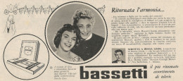 W1762 BASSETTI - Virginia Lisi Di Napoli - Pubblicità Del 1958 - Vintage Advert - Publicités