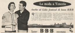 W1748 Lane B.B.B. Monza - La Moda A Venezia - Pubblicità Del 1958 - Vintage Ad - Publicités