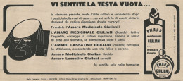 W1743 Amaro Medicinale Giuliani - Pubblicità Del 1958 - Vintage Advertising - Reclame