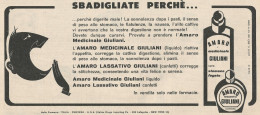 W1745 Amaro Medicinale Giuliani - Pubblicità Del 1958 - Vintage Advertising - Advertising