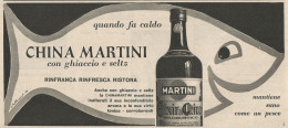 W1714 China Martini Con Ghiaccio E Seltz - Pubblicità Del 1958 - Vintage Advert - Advertising