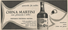 W1712 China Martini Con Ghiaccio E Seltz - Pubblicità Del 1958 - Vintage Advert - Advertising