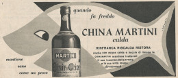 W1710 China Martini Calda - Pubblicità Del 1958 - Vintage Advertising - Publicités