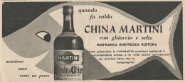 W1708 China Martini Con Ghiaccio E Seltz - Pubblicità Del 1958 - Vintage Advert - Publicités