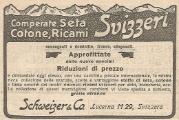 W1697 Comperate Seta Svizzera - Pubblicità Del 1926 - Old Advertising - Reclame
