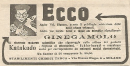 W1698 Katakudo - Ricostituente Ginegamolo - Pubblicità Del 1926 - Old Advert - Advertising