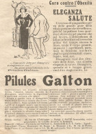 W1672 Pilules GALTON - Cura Contro L'obesità - Pubblicità Del 1926 - Old Advert - Publicidad