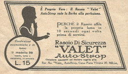 W1683 Rasoio VALET AutoStrop - Pubblicità Del 1926 - Old Advertising - Publicidad