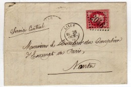 Document Avec Timbre  Valeur 80c Rose Oblitération 28/10/1870 - 1849-1876: Classic Period