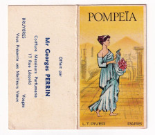 Calendrier 1977 Pompeïa LT. Piver Paris Parfum Parfumeur Parfumerie Coiffure Georges Perrin Bruyères Vosges - Kleinformat : 1981-90